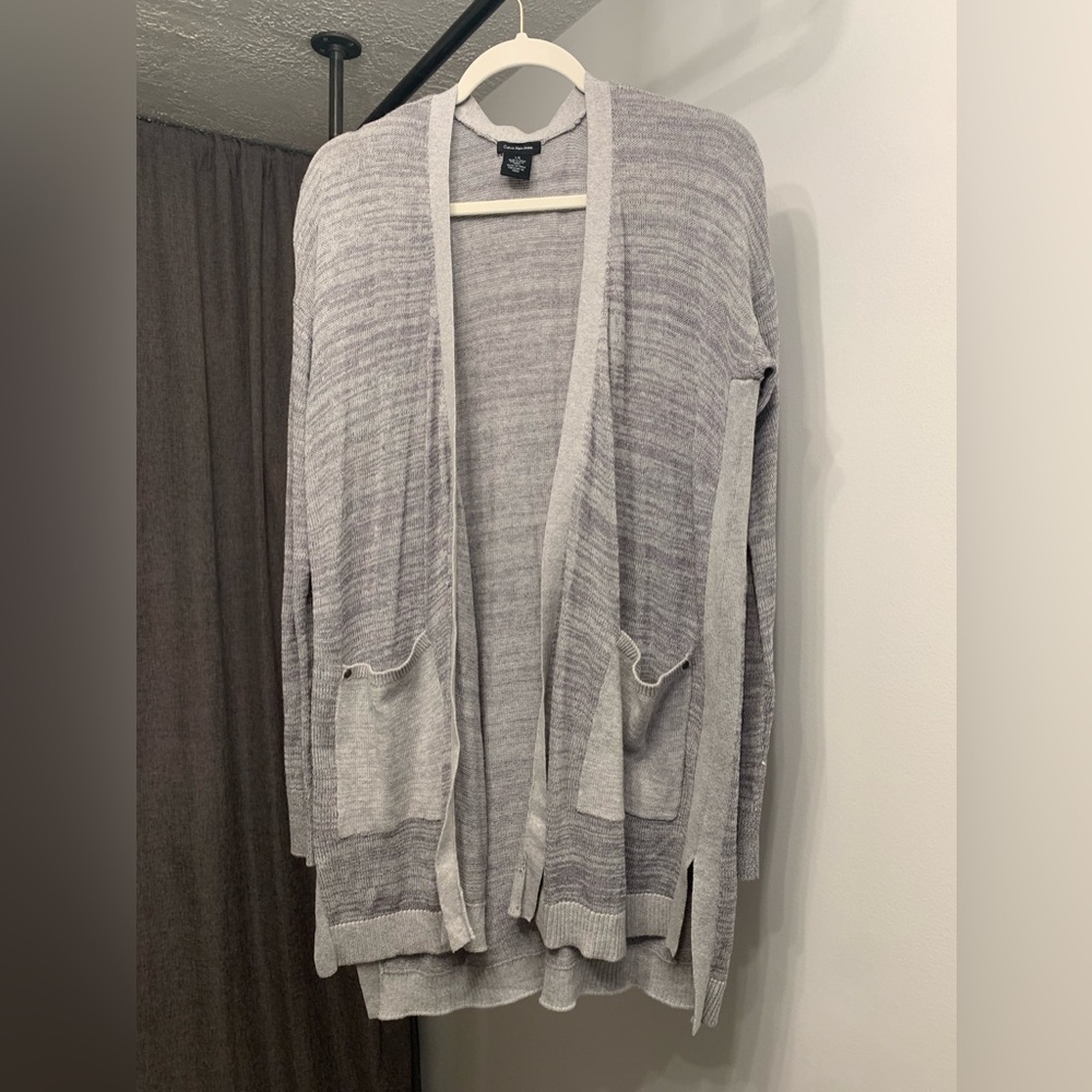Calvin Klein light weight mid length cardigan sweater, size L